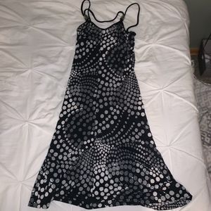 Black and grey polka dot dress